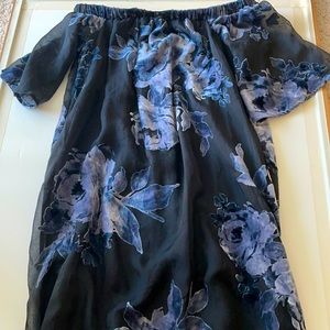 Women’s Silk and velvet flower dress